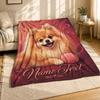Smiling Pomeranian Name Text Coral Fleece Blanket