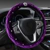 Winter Warm Flannelette Steering Wheel Cover for Women 38CM Crown Diamond Design Soft Car Accessory Luxurious Anti-Slip