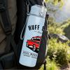 1PC Retro Red Truck Mechanic Theme Print 750ml Color Plastic Sports Water Bottle Leakproof Flip Straw Lid Suitable for Sports Office Home Use
