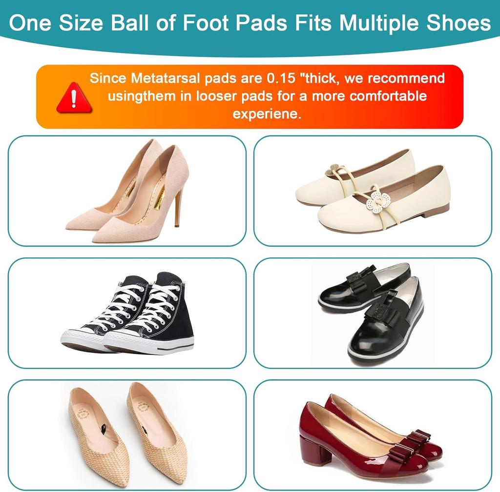 6 Pairs Adjustable Toe Filling Insoles for Forefoot Sponge Toe Plug Shoe Inserts, Foot Pads for Flat Sneakers & High Heels