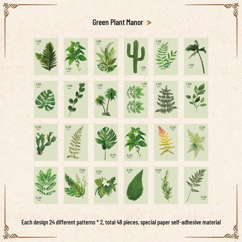 Винтажные литературные марки-наклейки - Серия «Музей филателии» для журналов и поделок DIY