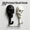 Sturdy Wall Organizer 2Pcs 3D Printed Skull Hook Gothic Dark Mounted Hanger Geometric Personalized Pendant Towel Key Hat Storage Hook for