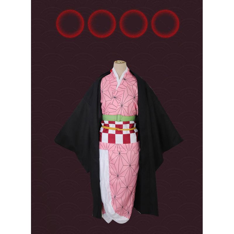 Аниме Камадо Незуко Косплей Костюм Убийца Демонов Кимэцу Но Яиба Костюмы Кимоно Хаори Парик Сабо Костюм для Взрослых Детей Хэллоуин
