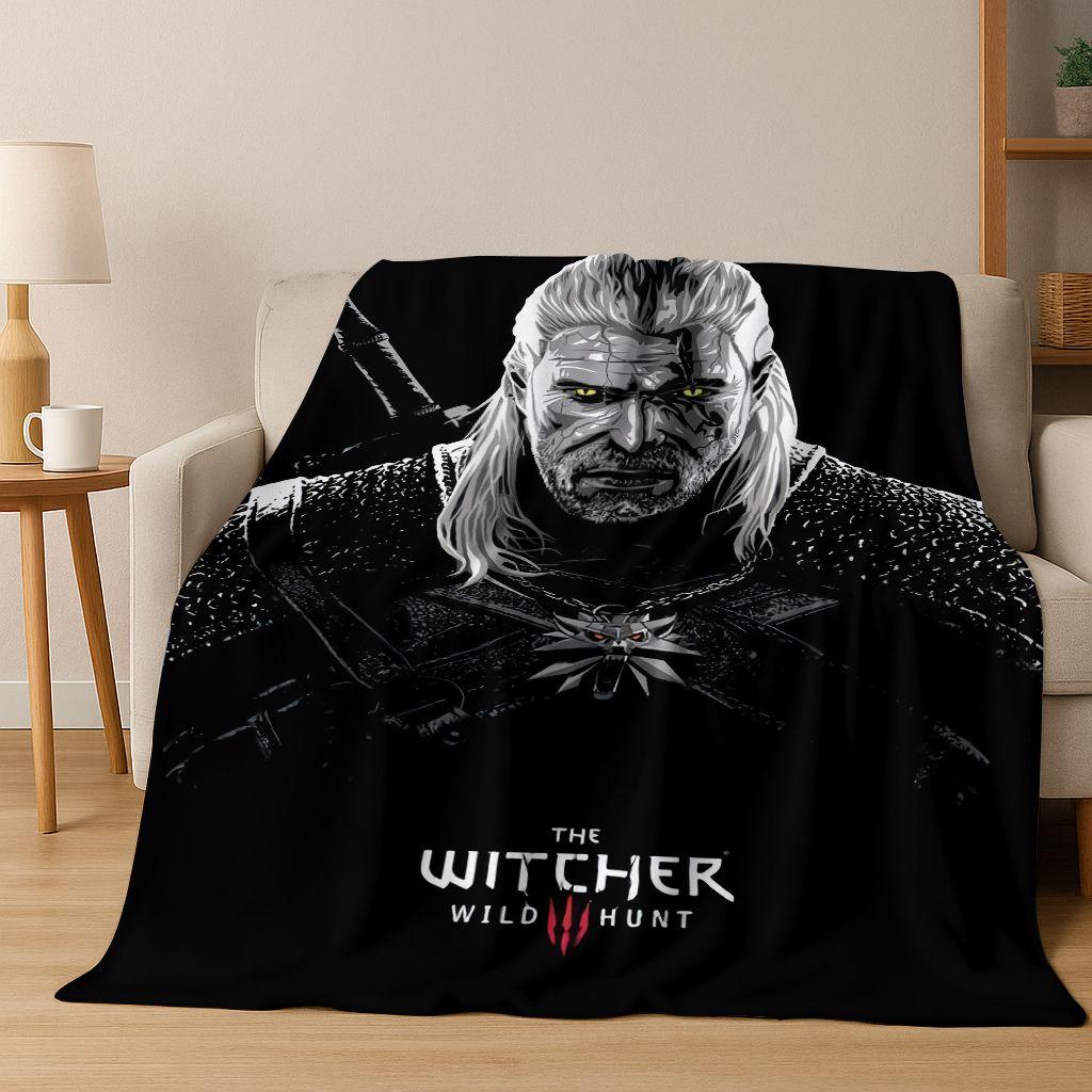 3D The W-Witcher Геральт Игры Мультяшное Фланелевое Одеяло, Теплое и Уютное Мягкое Плед для Дома Спальни Кровати Дивана Покрытие Детский Подарок
