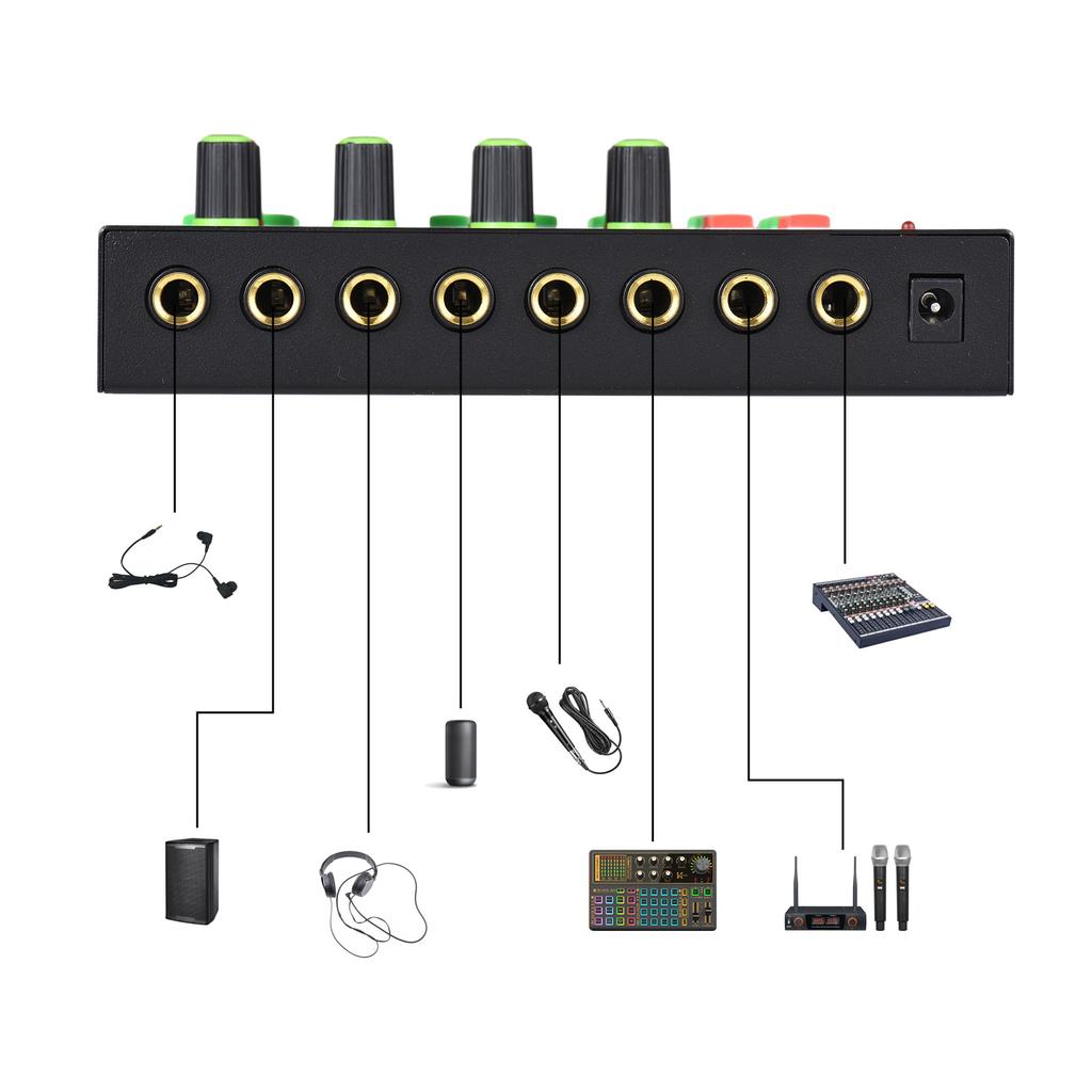 4-канальный аудиомикшер, портативный усилитель для наушников, легкая ручка регулировки громкости с питанием 5 В