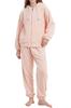 Benke Long Sleeve Comfortable To the and Stylish for Fall and Winter Loungewear Size Women's Pajamas, Touch, Open-Front, Hooded, Thick, Warm, (Pink,