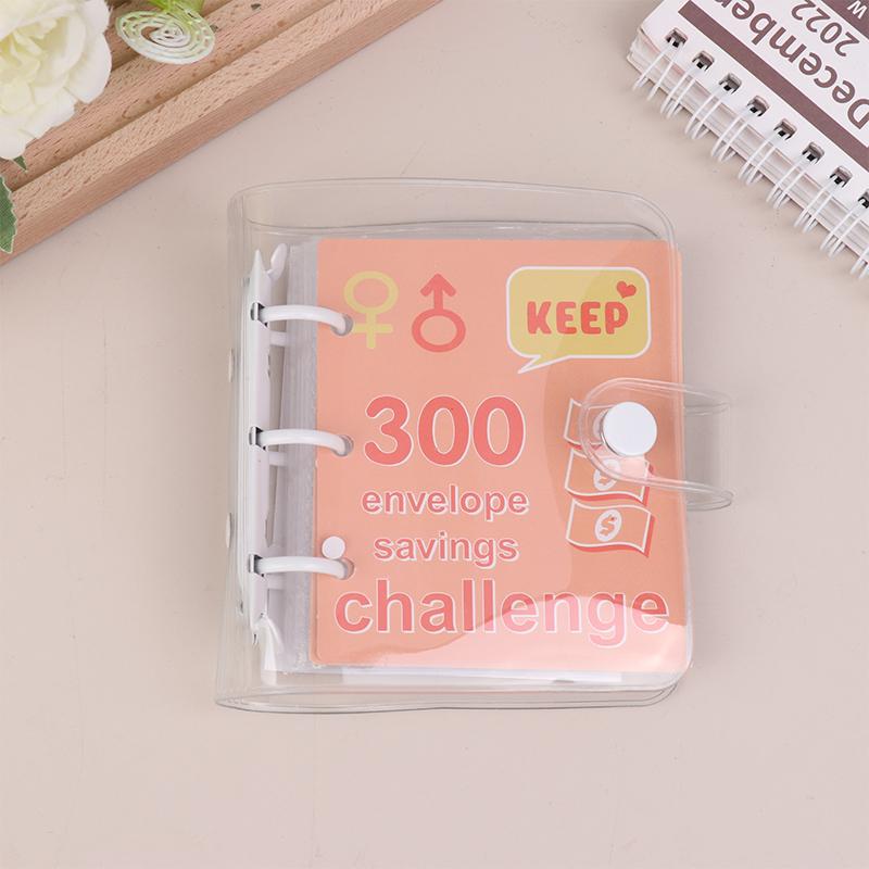 Mini Binder Money Saving Binder $150/300/500/1000 Savings Challenge Binder Envelope Savings Notebook Cash Budget Storage Book
