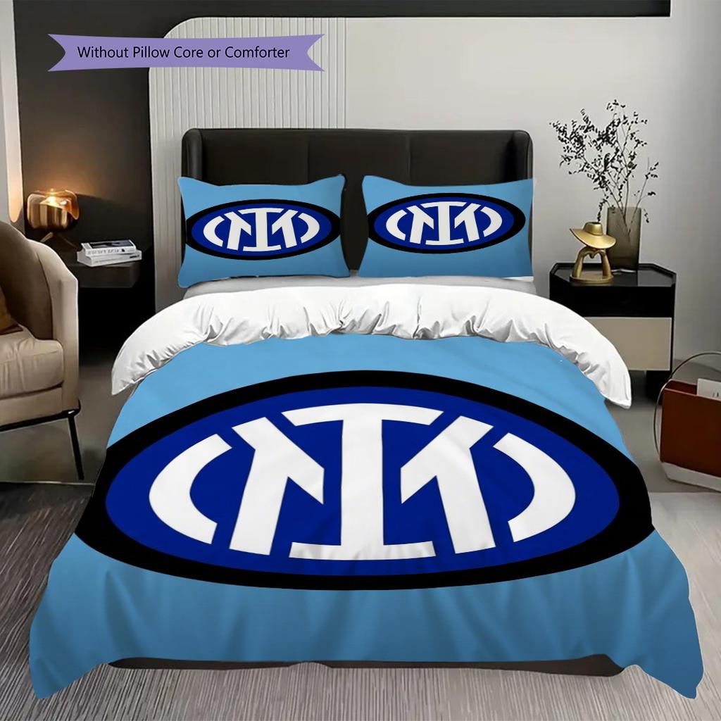 Inter Milan Legacy: Blue Passion Bedding (1 * duvet cover + 2 * pillowcase, without core) Soft and comfortable Christmas birthday gift