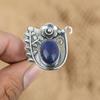 Mothers Day Sale Natural Lapis Lazuli 925 Silver Flower Statement Promise Ring