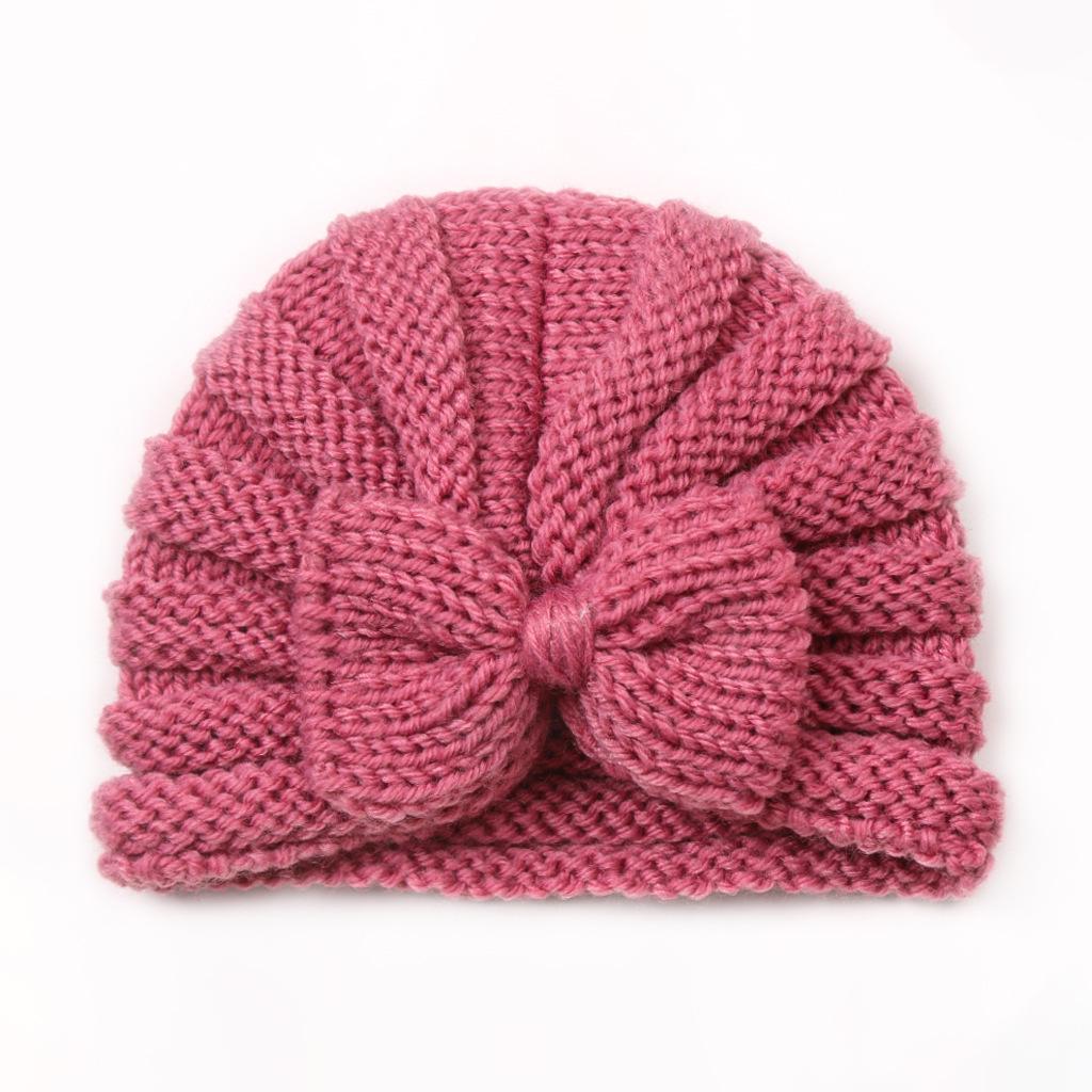 2022 Autumn/Winter Baby Bow Wool Hat - European & American Style, Knitted Warm Fetal Cap for Children