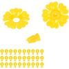 Feeding Port Replacement Parts, Hummingbird Feeder Flowers Bright Colors Attractive 30 Set for Outdoor(Yellow)