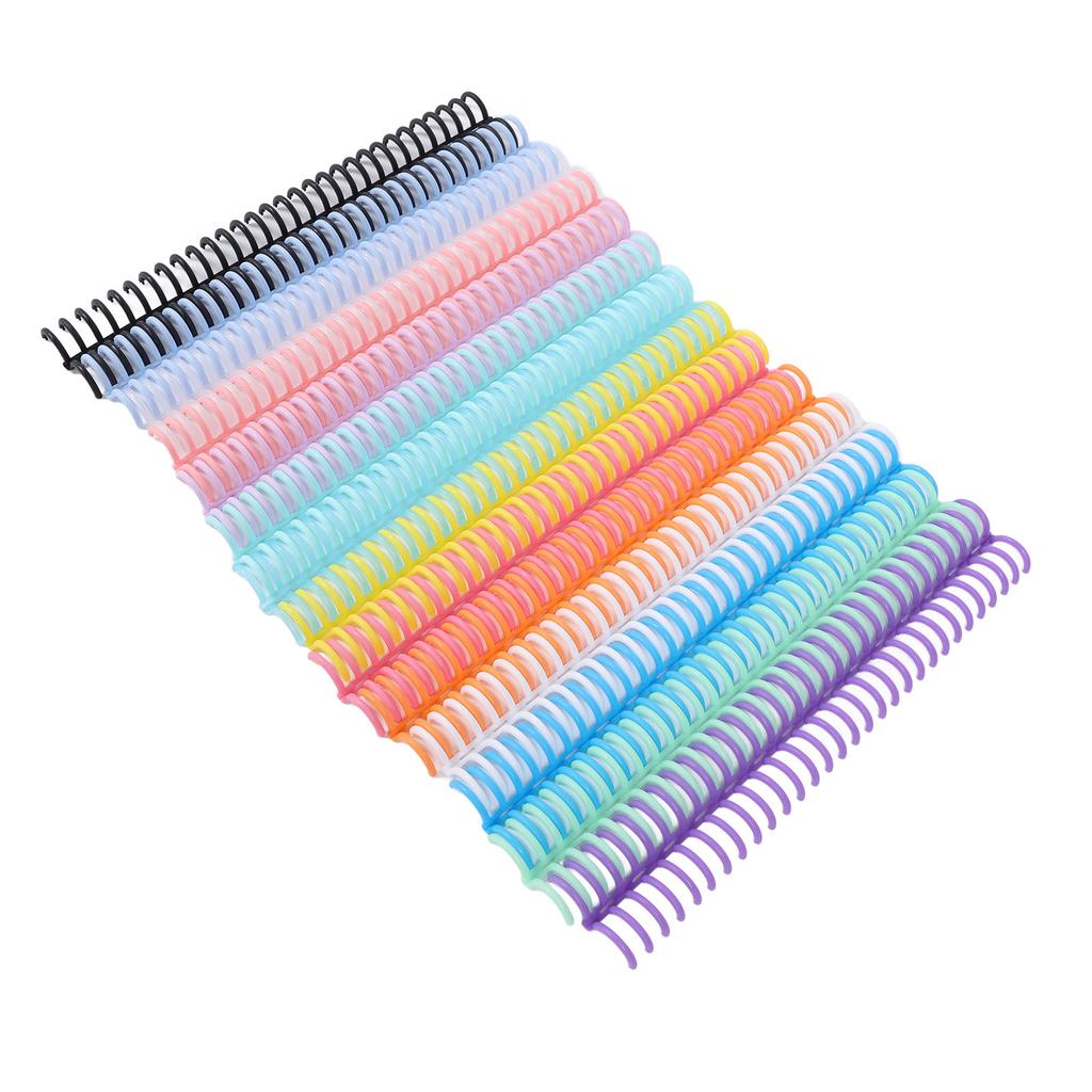 14 шт. 14 цветов, переплетные гребни, вместимость 150 листов, 19 мм X 30 колец, полипропиленовые пластиковые переплетные гребни для