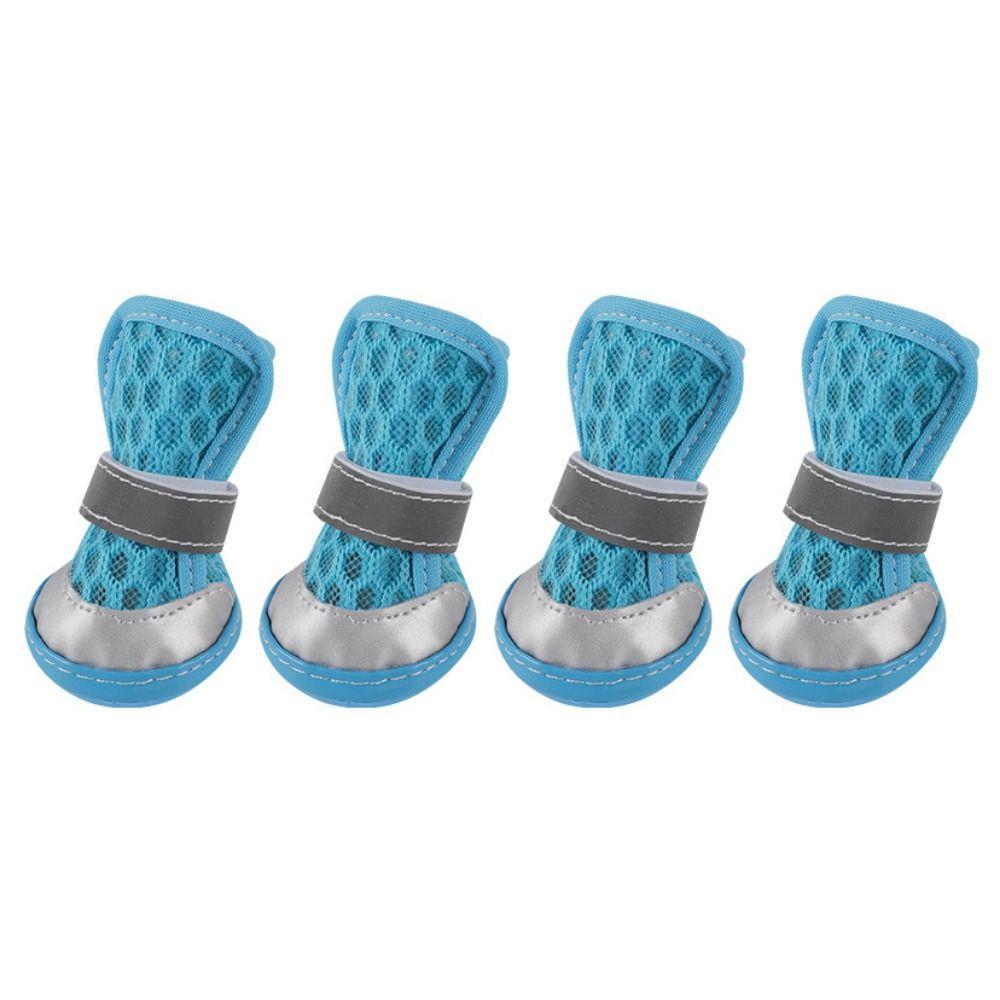 4pcs/set Non-slip Dog Mesh Shoes Breathable Dog Foot Covers Practical Puppy Socks Shoes  Summer