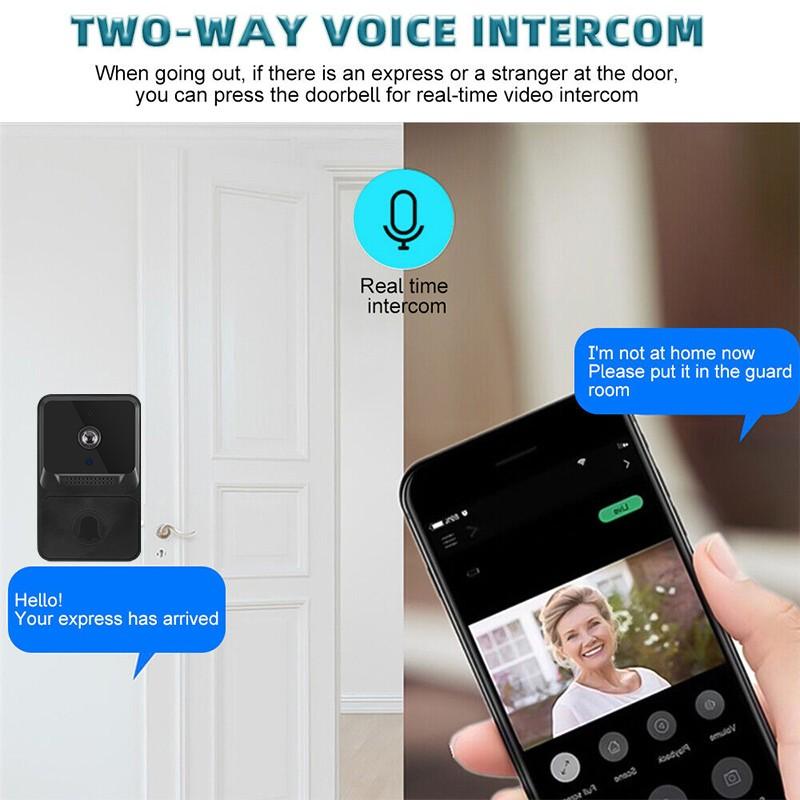 Умный беспроводной видео дверной звонок, цифровой визуальный домофон, WI-FI дверной звонок, водонепроницаемая электронная камера безопасности для швейцара