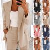 Женский повседневный однотонный кардиган с длинными рукавами и лацканами, куртка, брюки, костюм