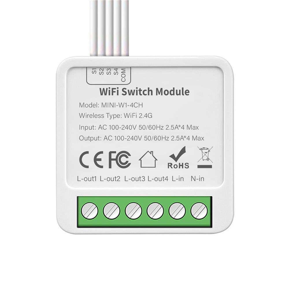 Tuya Mini 2/3/4 Gang Wifi Smart Switch 2 Way Module On Off Breaker Беспроводные удаленные голосовые переключатели для Google Home Alexa Alice