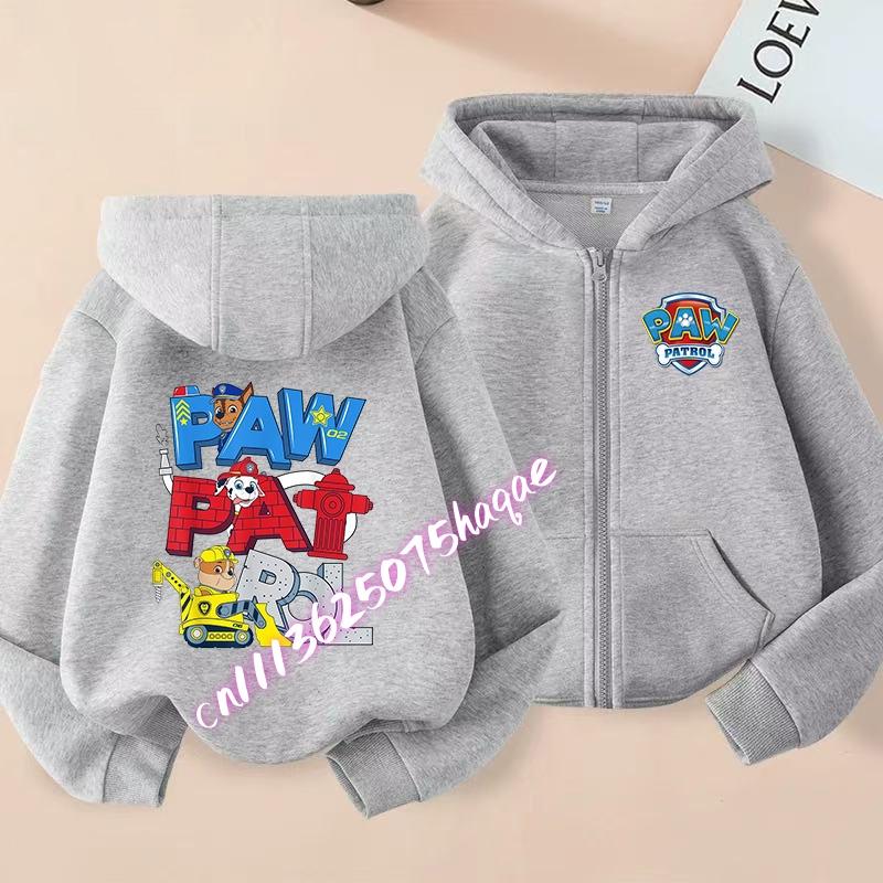 Hot Paw Patrol Kids Zip-up Hoodies Boys Girls Winter Casual Coat Jacket Cartoon Figure Printed Coat Autumn Children Clothing