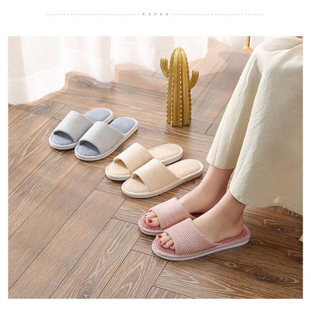 Льняные тапочки, напольное покрытие для дома весной и летом, нескользящие и износостойкие тапочки из хлопка и льна, бесшумные для домашнего использования