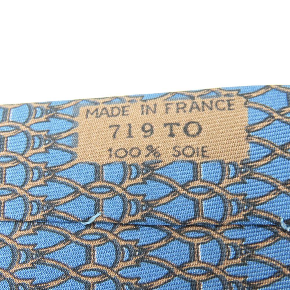 Used HERMES Tie Toyota Limited Edition Silk Blue Brown Suit