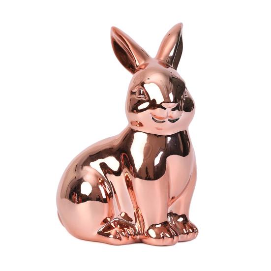 Пасхальный кролик, блестящая статуэтка кролика, копилка, винтажная скульптура кролика для домашнего офиса, декор стола, принадлежности для весенней вечеринки
