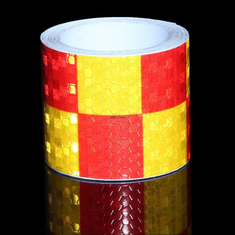 5cm*3m Grid Reflective Car Stickers Waterproof Adhesive High Visibility Caution Warning Safety Tapes Reflectors Strip For Truck