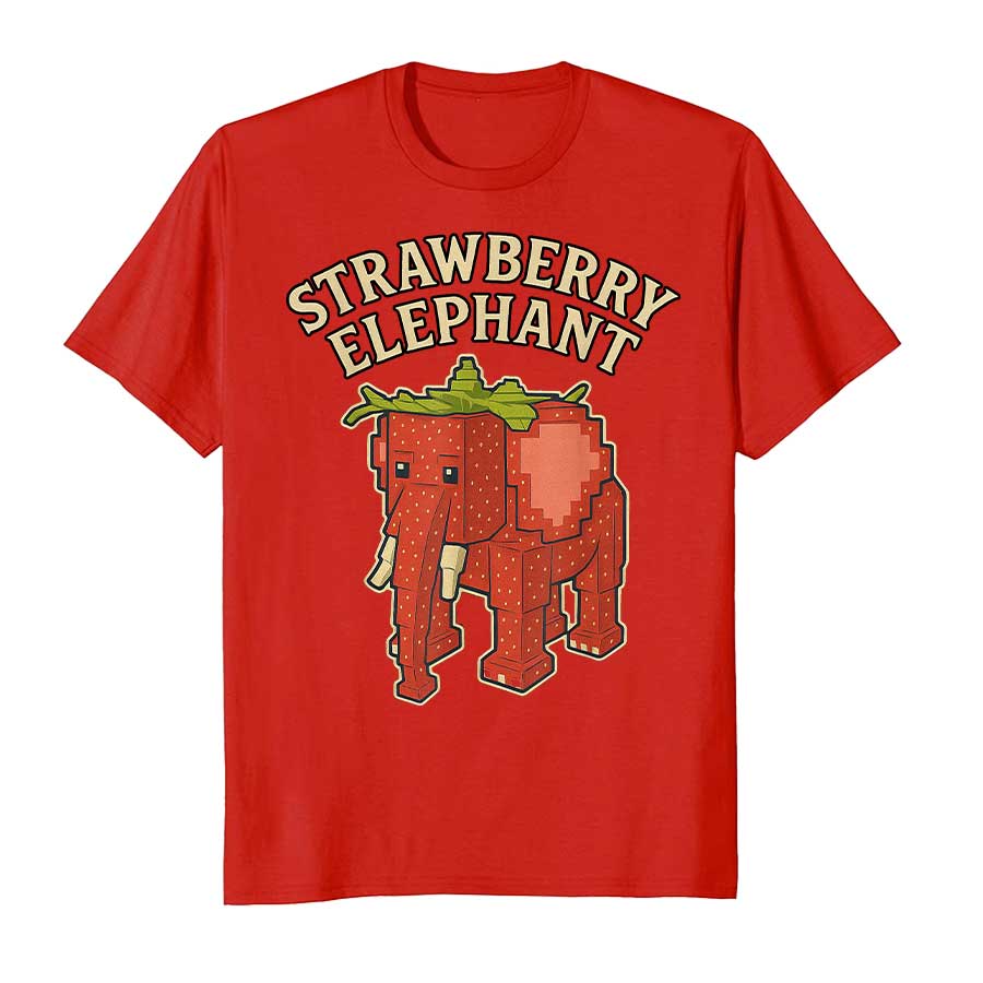 Strawberry Elephant Funny Italian Brainrot Kids Gaming Meme T-shirt For Men Women 100% Cotton T Shirts Short Sleeve Tops P495