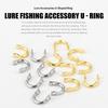 50Pcs Easy-Spin Clevises U- Shaped Easy Spin Brass Fishing Lure Accessories Durable Sliver/Gold Fishing Spinners