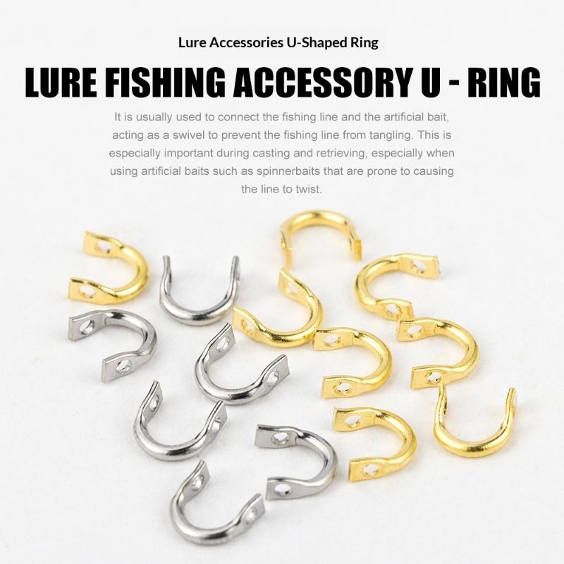 50Pcs Easy-Spin Clevises U- Shaped Easy Spin Brass Fishing Lure Accessories Durable Sliver/Gold Fishing Spinners