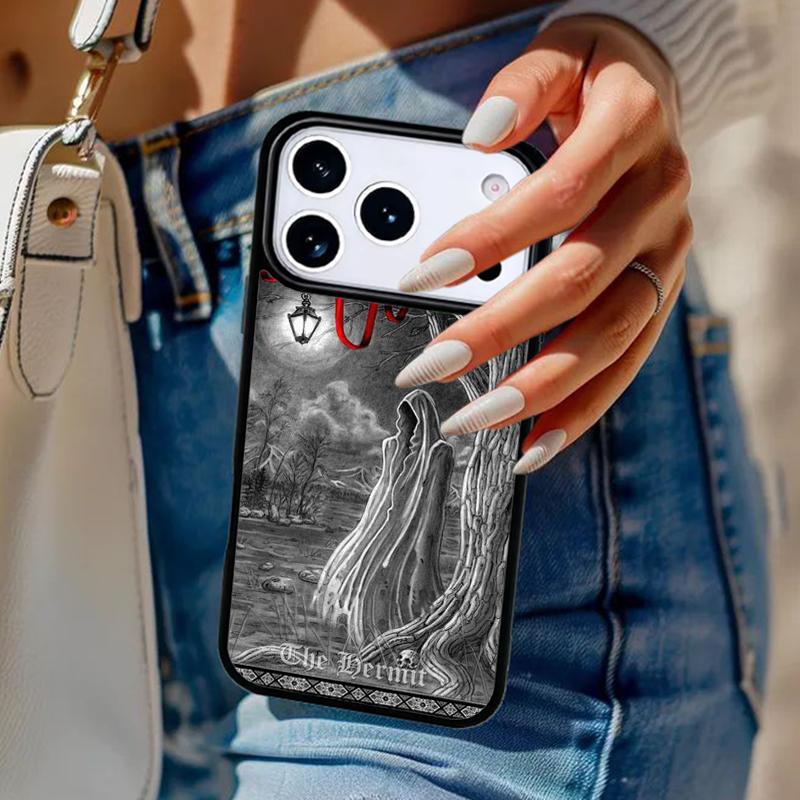 The Hermit Tarot Card Witchcraft Phone Case For iPhone 17 Air 14 15 13 12 Max Cover For Apple 16e 11 Pro Max Plus Coque