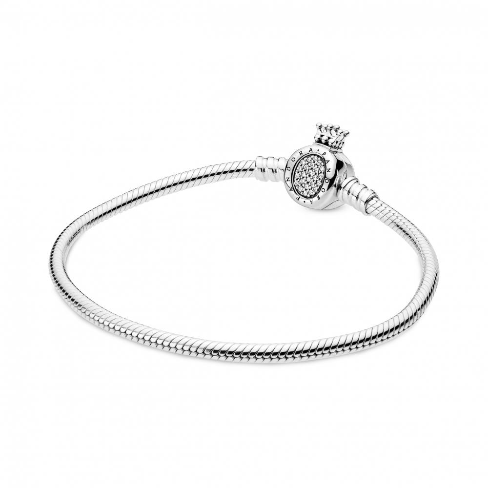Pandora Браслет из стерлингового серебра с застежкой в виде короны O, 17 см