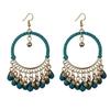 Boho Vintage Beads Tassel Wedding Earrings Indian Jhumka Ethnic Gold Color Round Drop Earrings Brincos