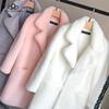 Women Mink Faux Fur Coat Solid Female Turn Down Collar Winter Warm Fake Fur Lady Coat Casual Jacket