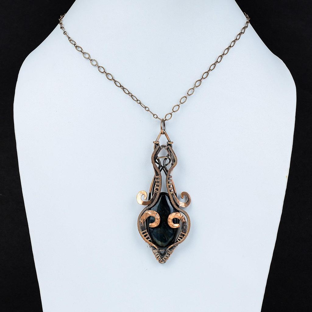 Подвеска из неллита, медная проволока, обернутая ювелирными изделиями, подвеска из натурального драгоценного камня, ювелирные изделия ручной работы, Изящный кулон, медная подвеска из неллита, подарок для мамы