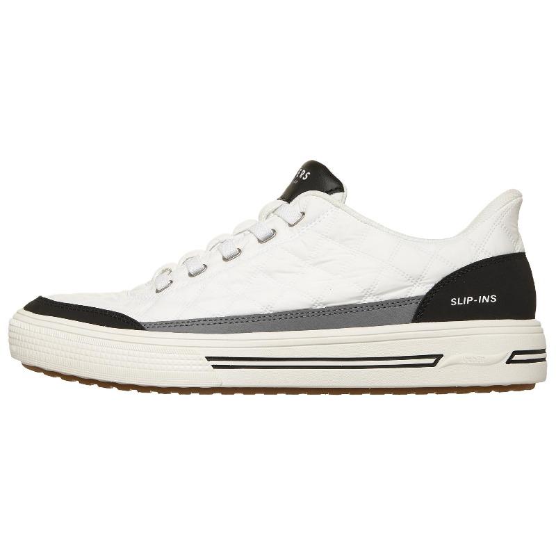 Skechers ArchFit Arcade Cozyfit Charming Days Мужские Белые Кеды для Скейтбординга Мягкий Комфорт Дышащая Поддержка 183227-WBK