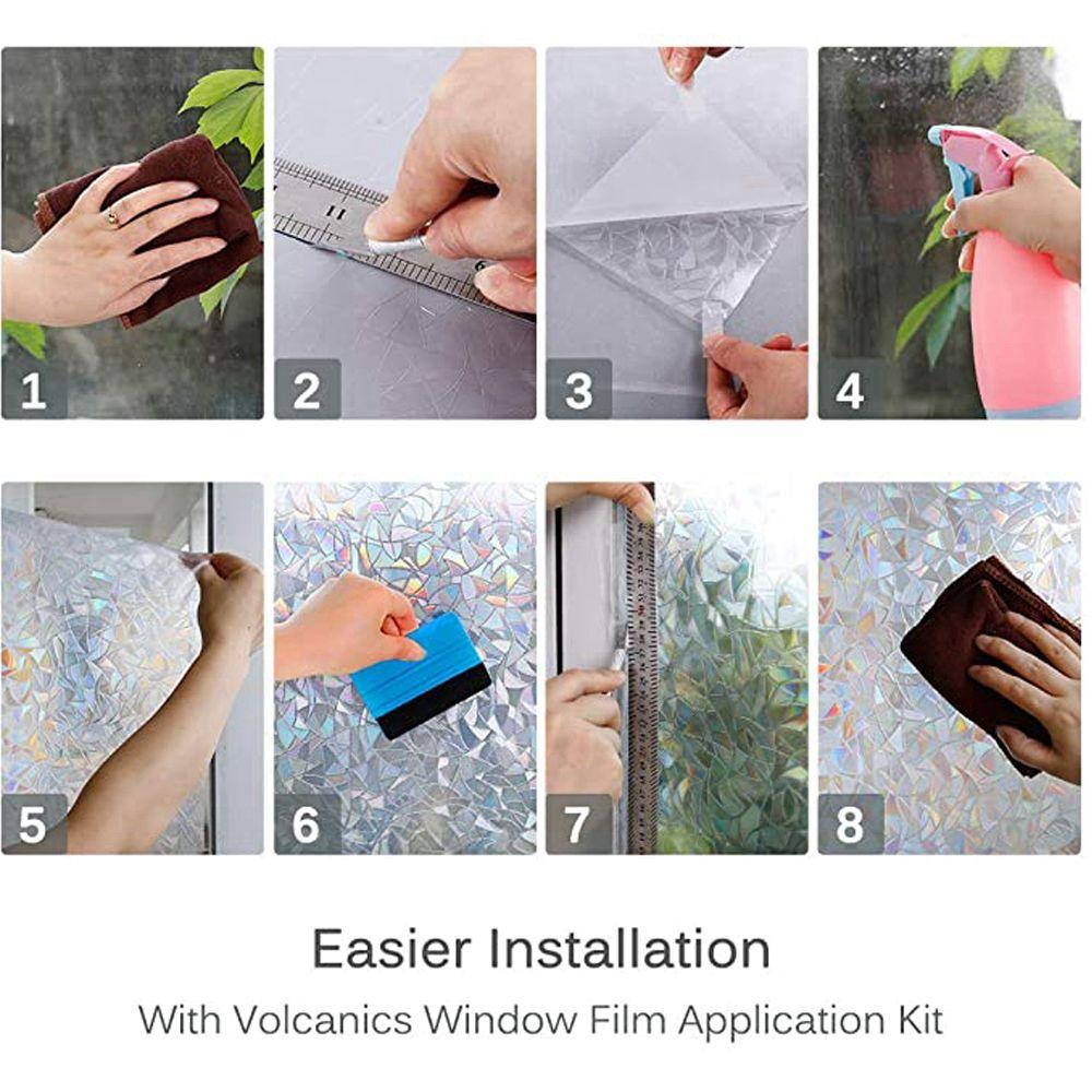 Лазерная матовая 3D статическая декоративная пленка для окон, наклейка на стекло, виниловая наклейка на окно