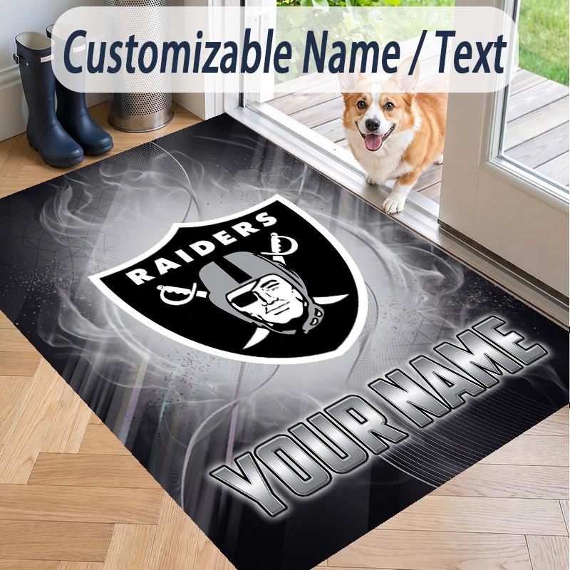 Custom Text Printed Rug Las Vegas Raiders Non Slip Floor Carpet For Home Room Decor
