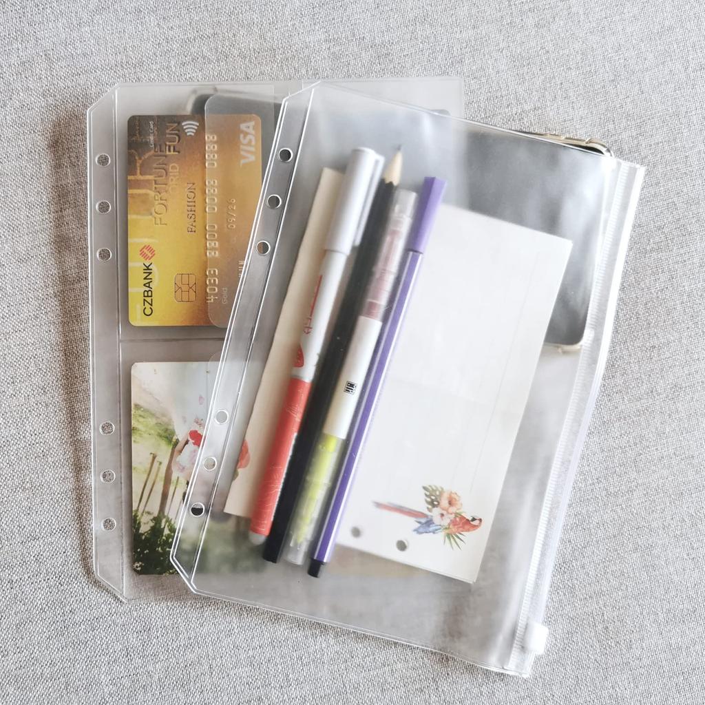 Папка-регистратор A5 8 штук системный карман для блокнота карман на молнии 6 отверстий ПВХ прозрачный карман для визиток системный блокнот кольцо файл-регистратор сменный