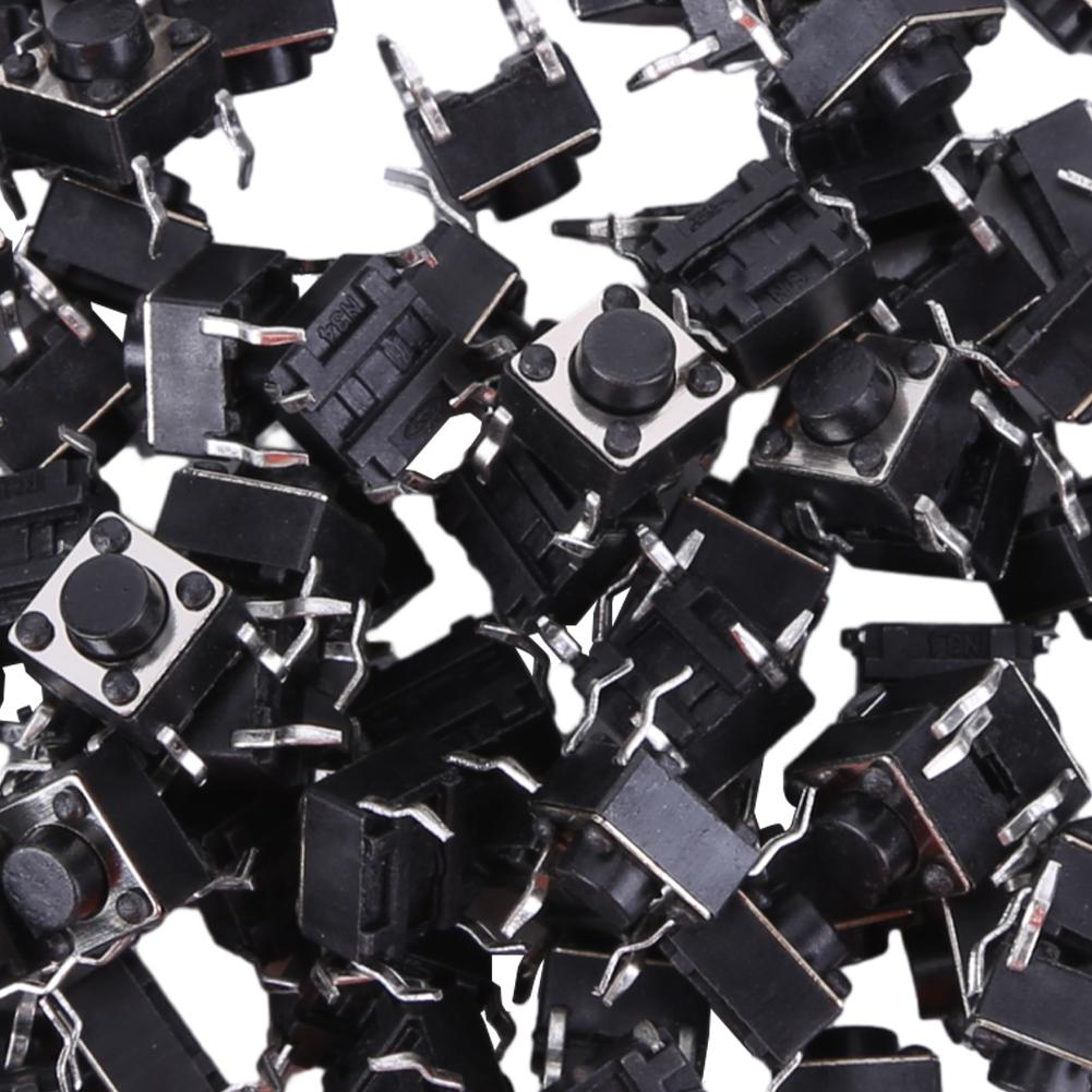 100PCS Tact Switch Push Button DIP 4 Pin Momentary Tactile Switch Button 6X6X5mm Miniature Button Electronic Components