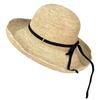 Japanese Literary And Artistic Bow Straw Hat Women'S Summer Sunshade Big Brim Raffia Hand-Woven Basin Hat