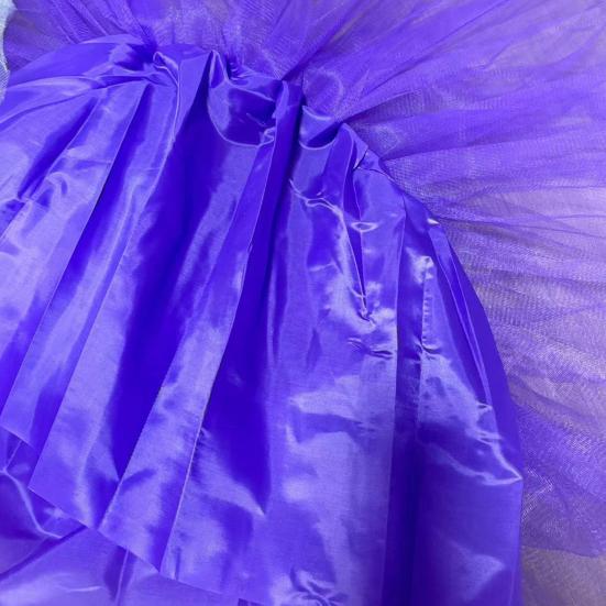 Мини-юбка Сетчатая многослойная А-силуэта Однотонная эластичная с высокой талией Короткая юбка на подкладке Рабочая Повседневная Пляжная юбка