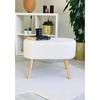 Hornbeam Wooden Leg Off White Pofidik Tedy Handmade Oval Pouf Bench Chair