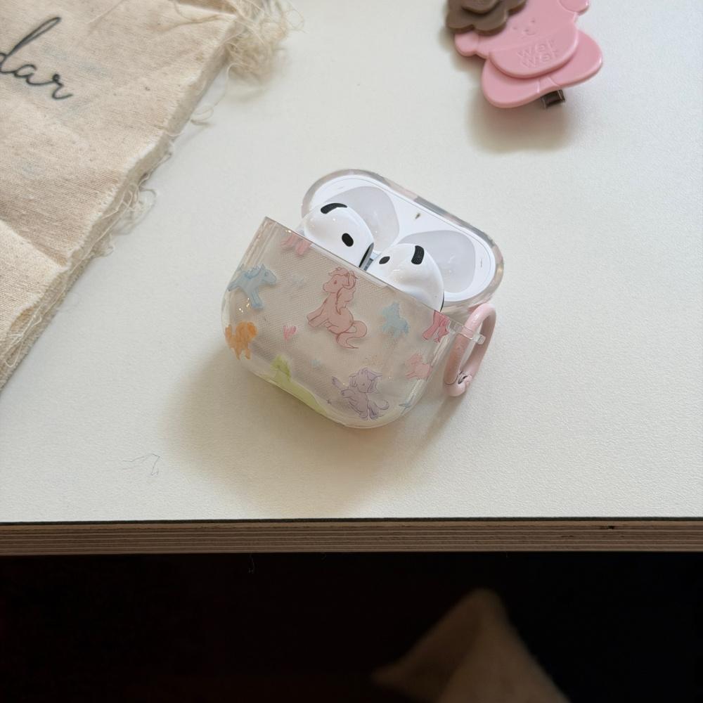 Ins милый цветной граффити пони защитный чехол для airpods4 airpod3 подходит для apple pro чехол для наушников второе поколение беспроводной bluetooth 1 третий