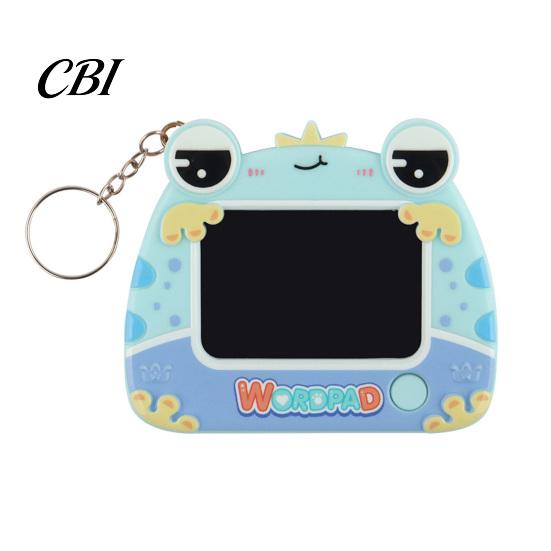 Reusable Writing Pad Mini Drawing Board Keychain for Kids, Cartoon Frog with Key Ring, Hanging Doodle Sketch School Bag LCD Tablet Pendant