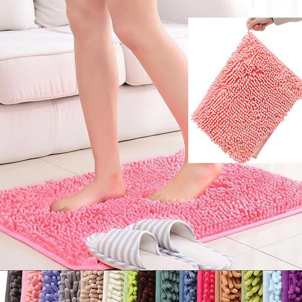 Luxury Soft Microfiber Shaggy Mats Bath Mat for Bathroom Anti Slip Bathroom Rug In The Toilet Absorbent Fur Bathroom Rug