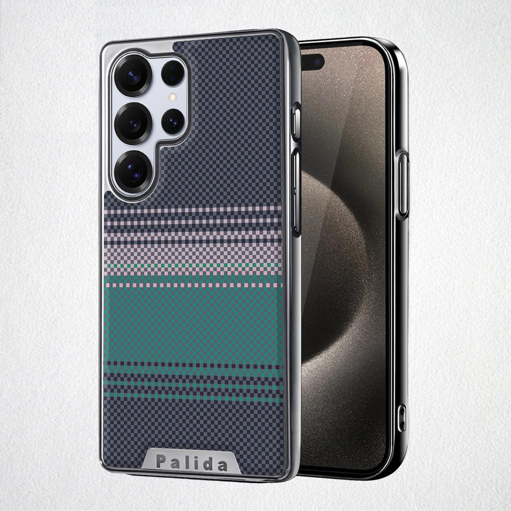 Для Samsung Galaxy S25 S25 Ultra S24 S24 Ultra Гальванизированный Чехол для Телефона с Текстурой Углеродного Волокна, Магнитный, для Беспроводной Зарядки