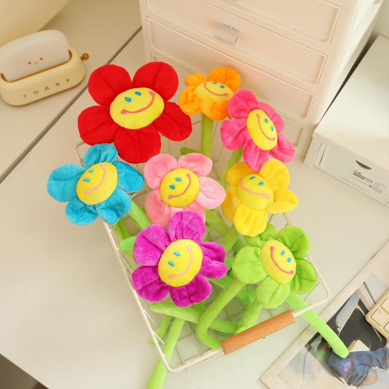 Plush Smiling Sunflower Toy Cartoon Doll Children Room Decoration Festival Gift