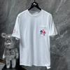 8505 CHROME HEARTS 2025 Летняя новая высококачественная хлопковая свободная футболка с круглым вырезом большого размера для мужчин и женщин, парная футболка