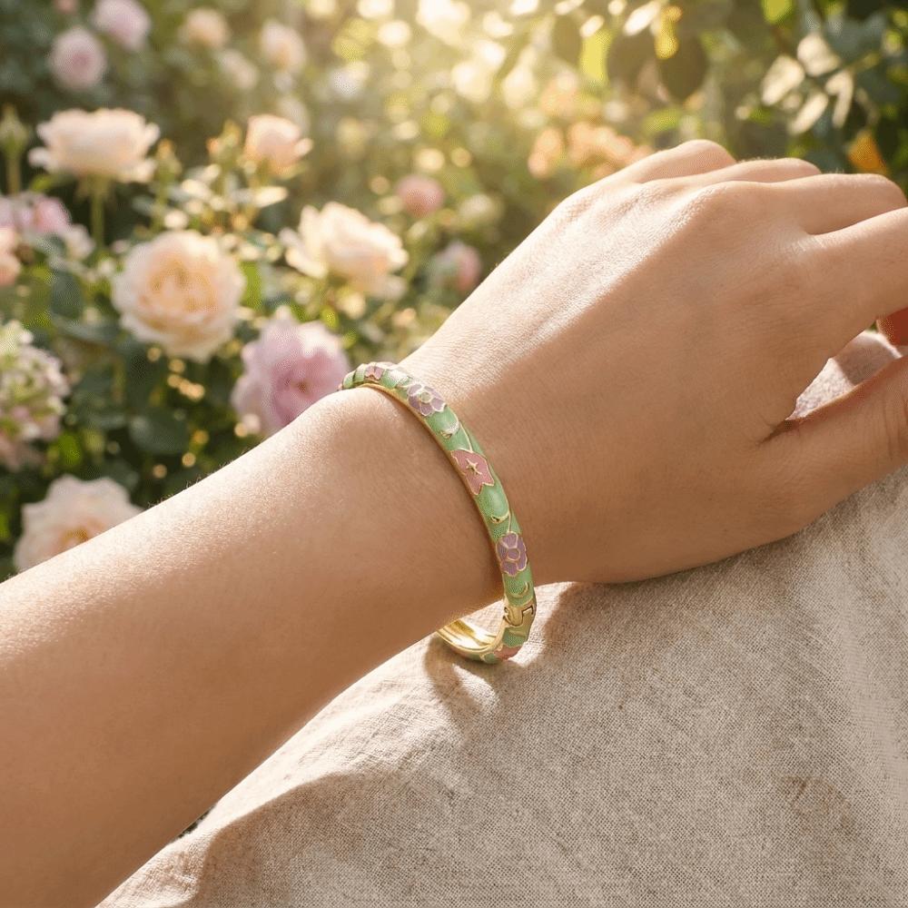 Exquisite Oil Drop Bracelet Zinc Zinc Zinc Alloy Chinese Style Bracelet Floral Bracelet Party Jewelry