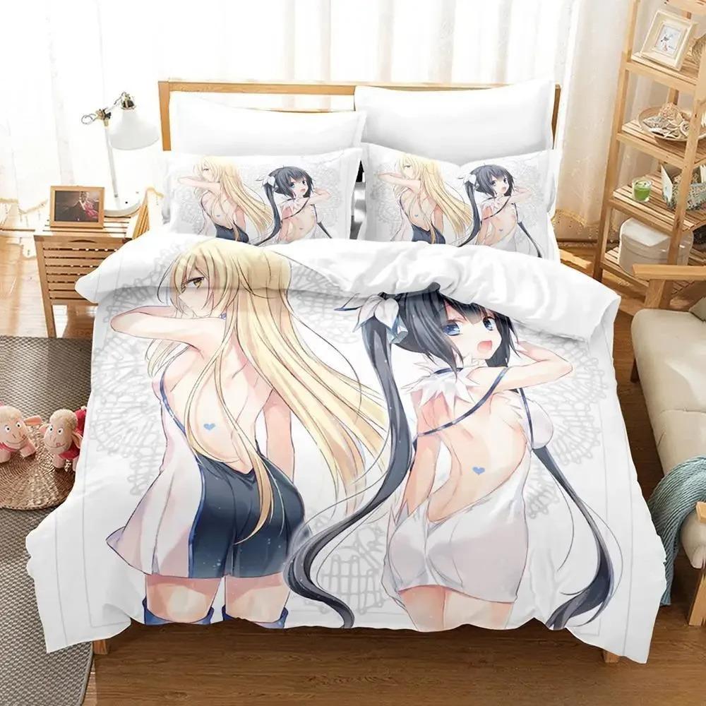 Новый Комплект постельного белья Is It Wrong to Try to Pick Up Girls in a Dungeon IV Part Аниме комплект из трех предметов Взрослый Детский Спальня Комплекты пододеяльников