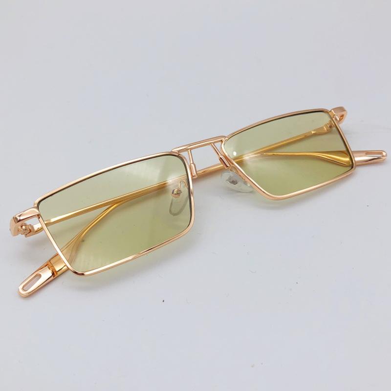 Солнцезащитные очки Mo Wei Metal Square Small Frame женские, светло-зеленые, те же